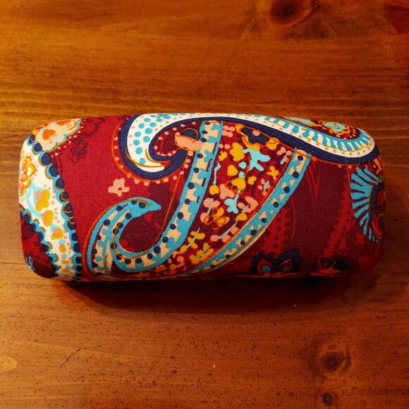 Vera Bradley Red and Blue Glasses Case - Picture 1 of 6